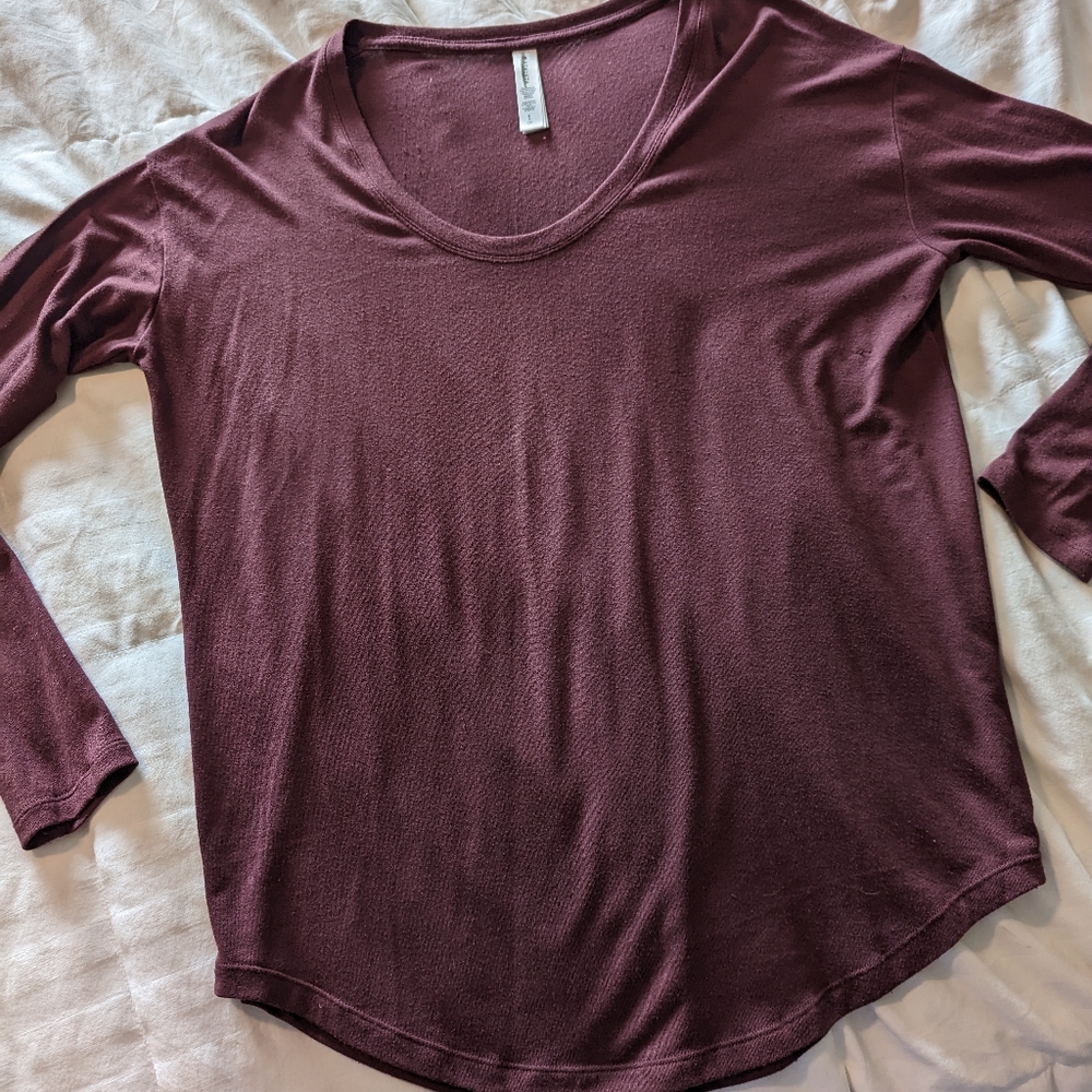 Athleta Long Sleeve Tee - Burgundy